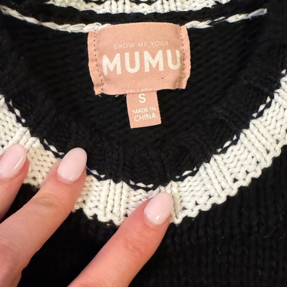 NWOT Show Me Your Mumu Black & White Ski Sweater - Picture 6 of 7